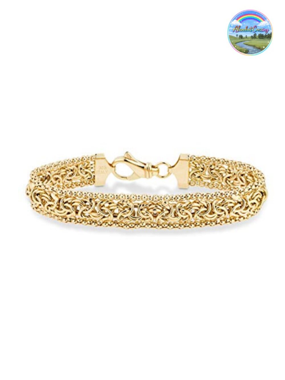 Italian 18K Gold Plated 925 Sterling Silver Byzantine Link Bracelet